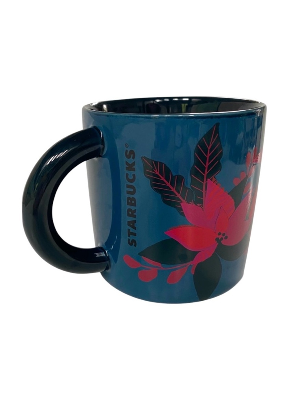 Starbucks Blue Poinsettia Coffee Mug | 12 ounce